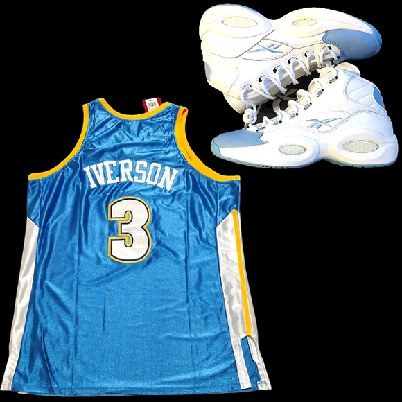 Mitchell & Ness Other - Mitchell & Ness The Answer Allen Iverson Denver Nuggets Premium 🏀 Jersey sz XXL